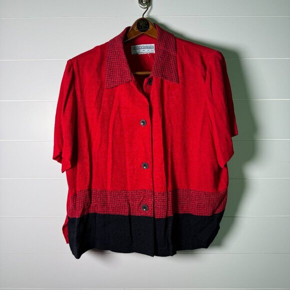 Jessica Howard Woman Sz 18, Red & Black Dress and Short Sleeve Jacket, Fish - Picture 11 of 14